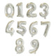 Large Foil Number Air-fill and Helium Balloons (0-9) - Silver